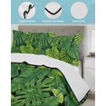 thumbnail image 4 of Quilts Full Size Bedding Set, Tropical Palm Leaves Lightweight Quilted Comforter, Summer Green Botanical Leaf Soft Reversible Bedspread Coverlet with Pillow Covers for All Season, 78" x 90", 4 of 7