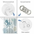 thumbnail image 5 of Blue Octopus Coastal Waterproof Fabric Shower Curtain,Summer Beach Nautical Coral Waterproof Fabric Shower Curtain for Bathroom Curtains Bathtubs Hotel Shower Curtains with 12 Hooks Long 72x78in, 5 of 8