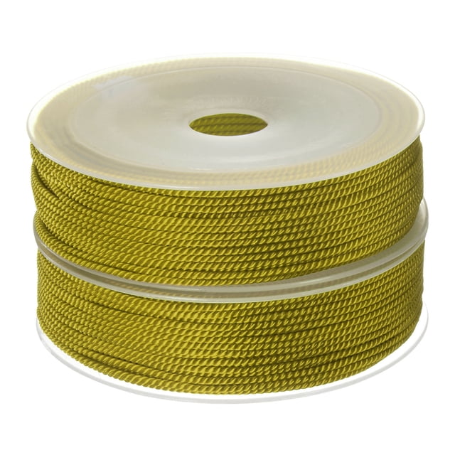 Unique Bargains 2 Pack Twisted Nylon Twine Thread Beading Cord 1.5mm 20M/65 Feet Extra Strong Braided Nylon String, Army Green