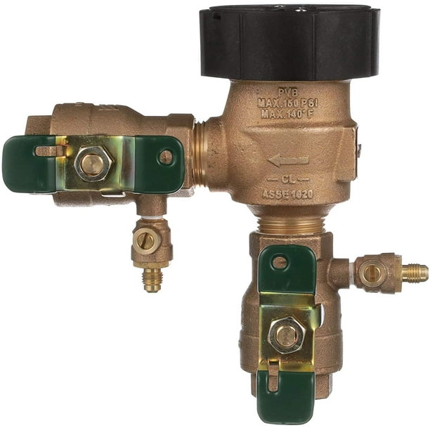1 in Bronze AntiSiphon Pressure Vacuum Breaker, Quarter Turn Shutoff