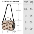 thumbnail image 3 of Insulated Lunch Bag 6L Leak-Proof Lunch Box with Shoulder Strap Multiple Pockets Lunch Tote Cute Brown Bow, 3 of 9