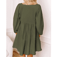 thumbnail image 4 of SOMER Casual Dresses for Women, Fall Winter A-Line Midi Dresses for Women 2025 Crewneck Button Up, Cute Long Sleeve Dress for Women, 4 of 7