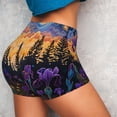 thumbnail image 4 of Sikiie Cosmic Irises At Twilight Workout Shorts Women Scrunch Butt Gym Shorts Seamless High Waist Tummy Control Yoga Biker Athletic Shorts-, 4 of 8