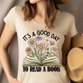 thumbnail image 4 of Pastel Book and Flowers Shirt | Blooming Reading Graphic Tee for Women, Azalea, Size 3XL, 4 of 6