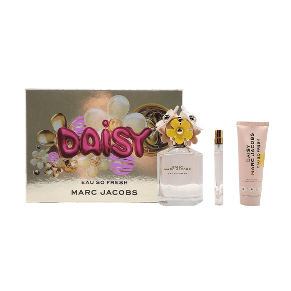 Marc Jacob's Daisy Eau So Fresh for Women 3-Piece Set: 4.2 oz Eau de Toilette Spray 2.5 oz Body Lotion 0.33 oz Eau de Toilette Spray