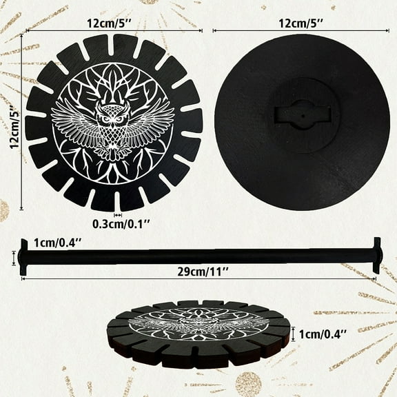 1set Pendulum Holder Wooden Pendulum Display Stand Stones Rocks Pendulum Holder with 18 Slots for Crystals Necklaces Accessories Decoration Spirit Altar Decoration - Branches Owl
