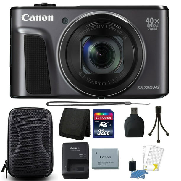 Bedankt gebaar Bedrog Canon PowerShot SX720 HS 20.3MP 40X Optical Zoom Wifi / NFC Enabled Digic 6  Processor Digital Camera Black with 32GB Bundle - Walmart.com