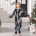 thumbnail image 6 of Soft Big Kids Onesie Pajamas Cozy Loose-Fit Jumpsuits for kids with Pockets for Christmas Lounge & Play Pink and Cyan Butterflies, 6 of 8