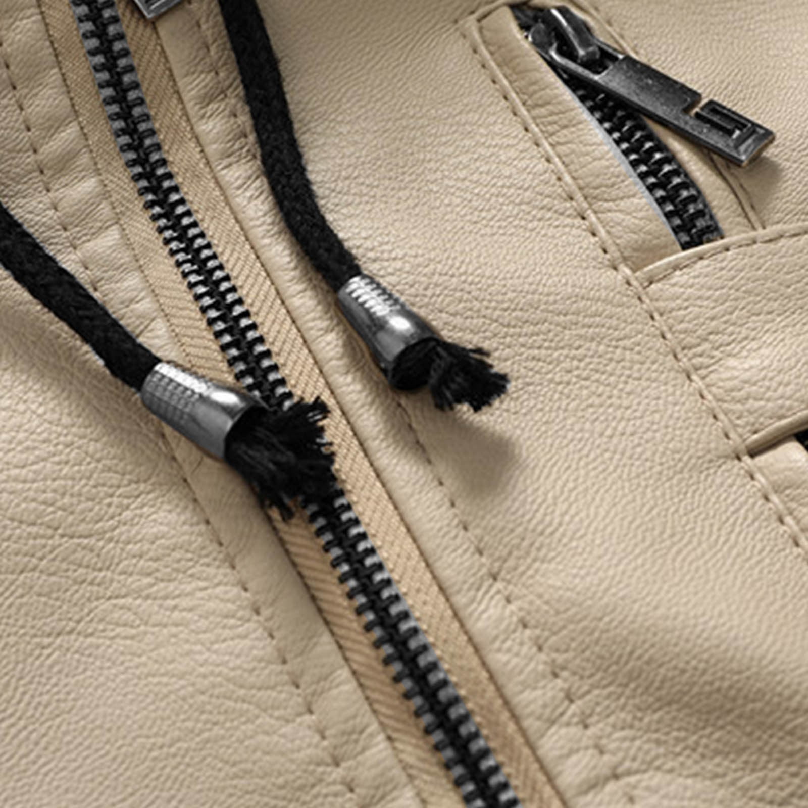 SwiftWear Men's Faux Leather Jacket Fashion Casual Solid Color Zipper Pockets Long Sleeve Hooded Motorcycle Jacket PU Bomber Coat White XL