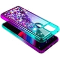 thumbnail image 5 of Nagebee Case for T-Mobile REVVL 5G with Tempered Glass Screen Protector (Full Coverage), Glitter Flowing Liquid Floating Bling Diamond, [Ring Holder & Wrist Strap] Case (Aqua/Purple), 5 of 8