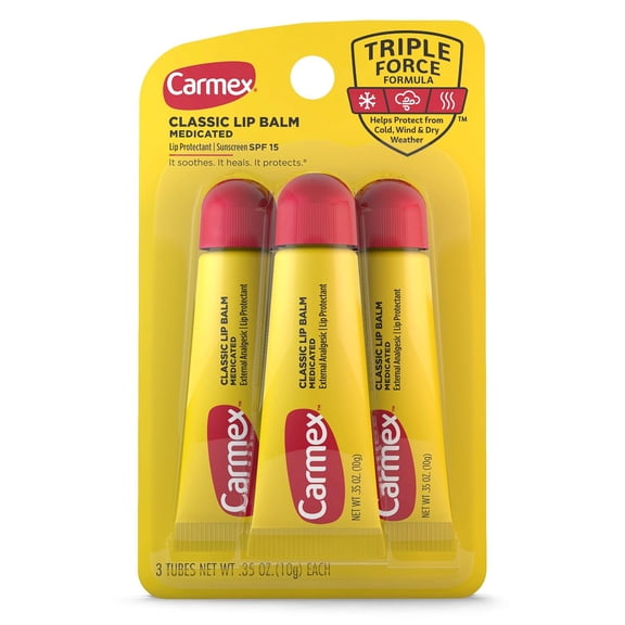 Carmex Original Flavored Lip Balm 0.35 oz, 3 ea (Pack of 3)