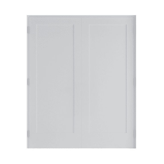 RESO 72 in. x 80 in. Solid Core Primed Composite Double Pre-hung French Door with Catch ball and Matte Black Hinges