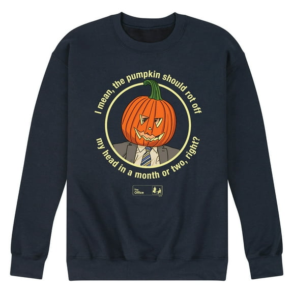 The Office - Dwight Pumpkin Head - Men's Crew Neck Fleece Pullover