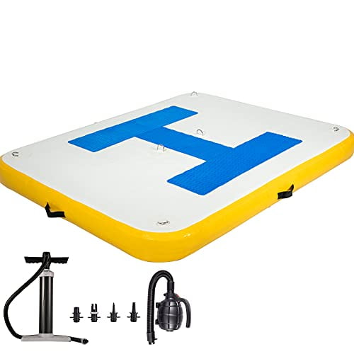 Happybuy Inflatable Floating Dock 8’x 5’x 6 inches Thick Inflatable Dock Platform 4-6 People Floating Platform for Pool Beach Ocean