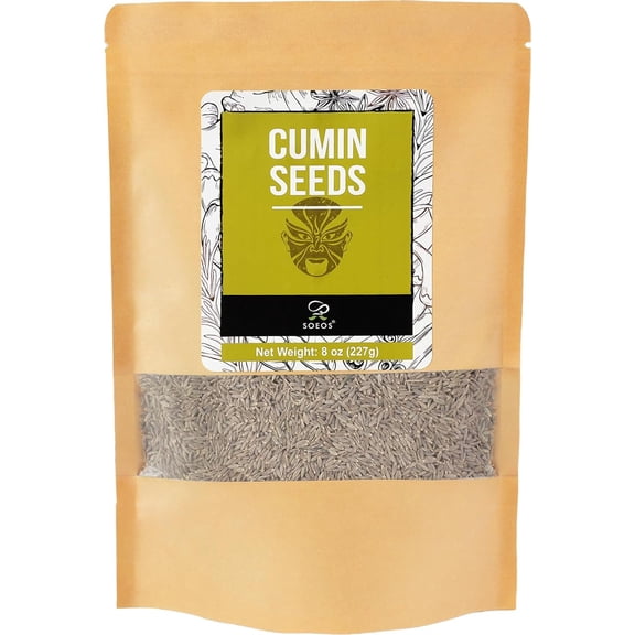 Soeos Cumin Seeds, 8oz (227g), Whole Cumin Powder, Resealable Bag