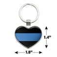 thumbnail image 2 of Thin Blue Line Police Policemen Law Enforcement Heart Love Metal Keychain Key Chain Ring, 2 of 5