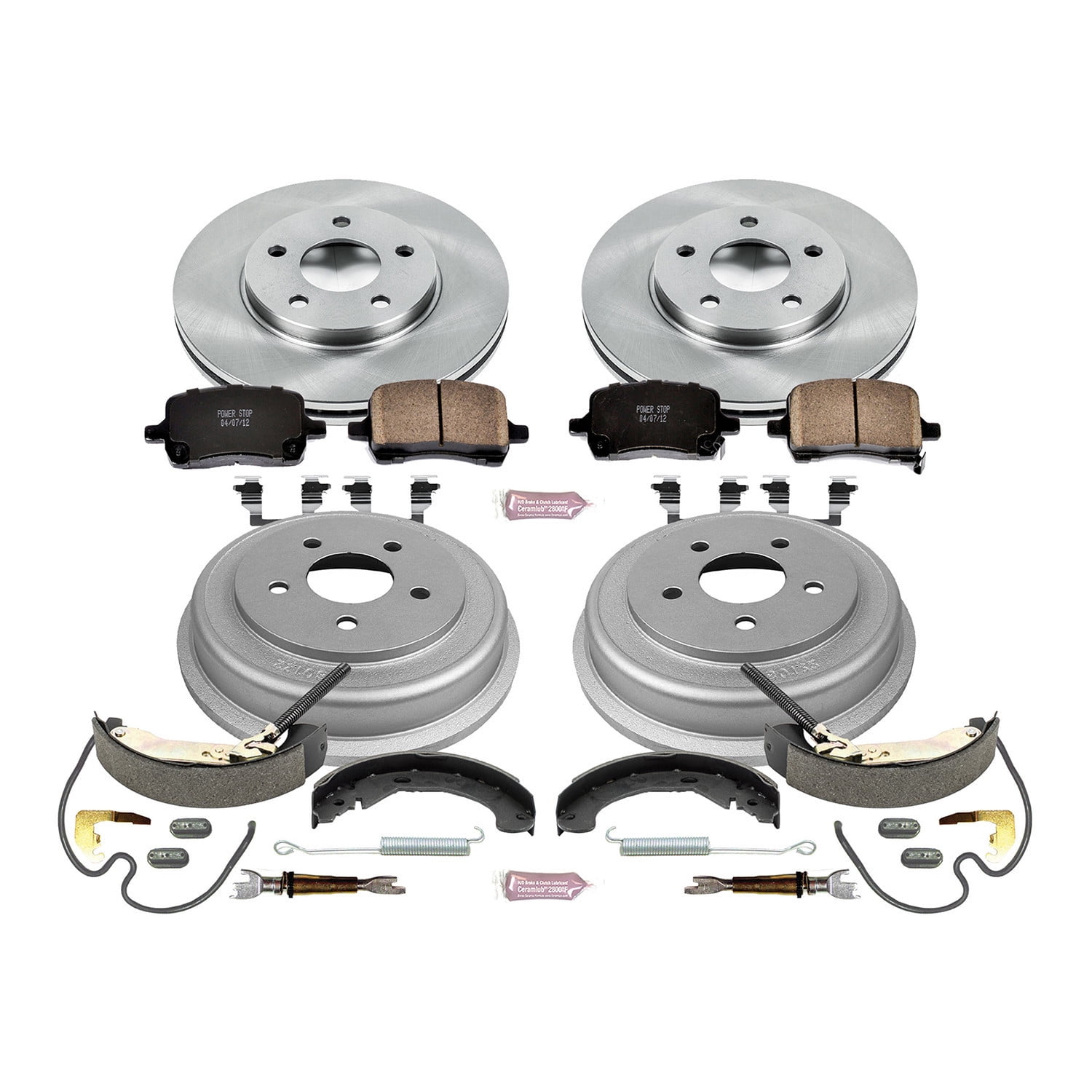 Power Stop Front and Rear Stock Replacement Drum and Shoe Kit KOE15239DK