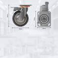 thumbnail image 4 of Polyurethane Caster Wheels Heavy Duty Galvanized Steel Bracket Swivel Casters with Brake, Silent 360 Degrees Rotation for Workshop and Factory Use, 400KG Load Capacity (Set of 4), 4 of 4