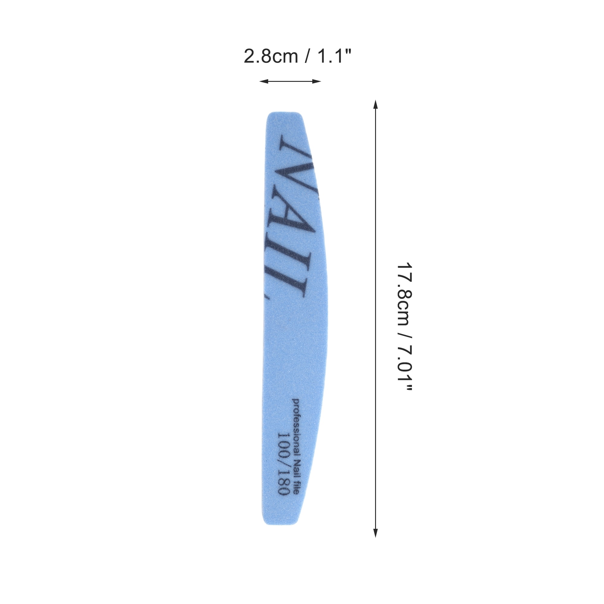 Unique Bargains Half-moon Sponge Nail Files 5 Pcs Blue