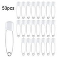 thumbnail image 1 of 50 Uds. Imperdibles de seguridad de acero inoxidable para bebés, alfileres de seguridad de tela con cabeza de plástico con cerradura, 1 of 5