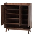 thumbnail image 5 of Baxton Studio Delaire 8-Shelf Wood Shoe Cabinet in Walnut Brown, 5 of 11