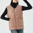 thumbnail image 5 of Women's Plus Size Quilted Puffer Vest - Button Up Sleeveless Down Jackets Warm Winter Gilet Outerwear, 5 of 5