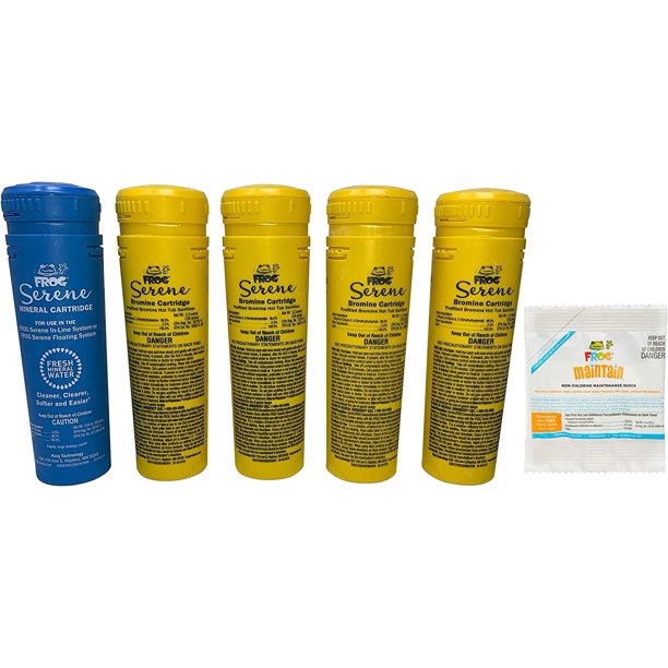 Spa Frog Replacement Cartridges 5 Pack, 4 Bromine/ 1 Mineral with Bonus