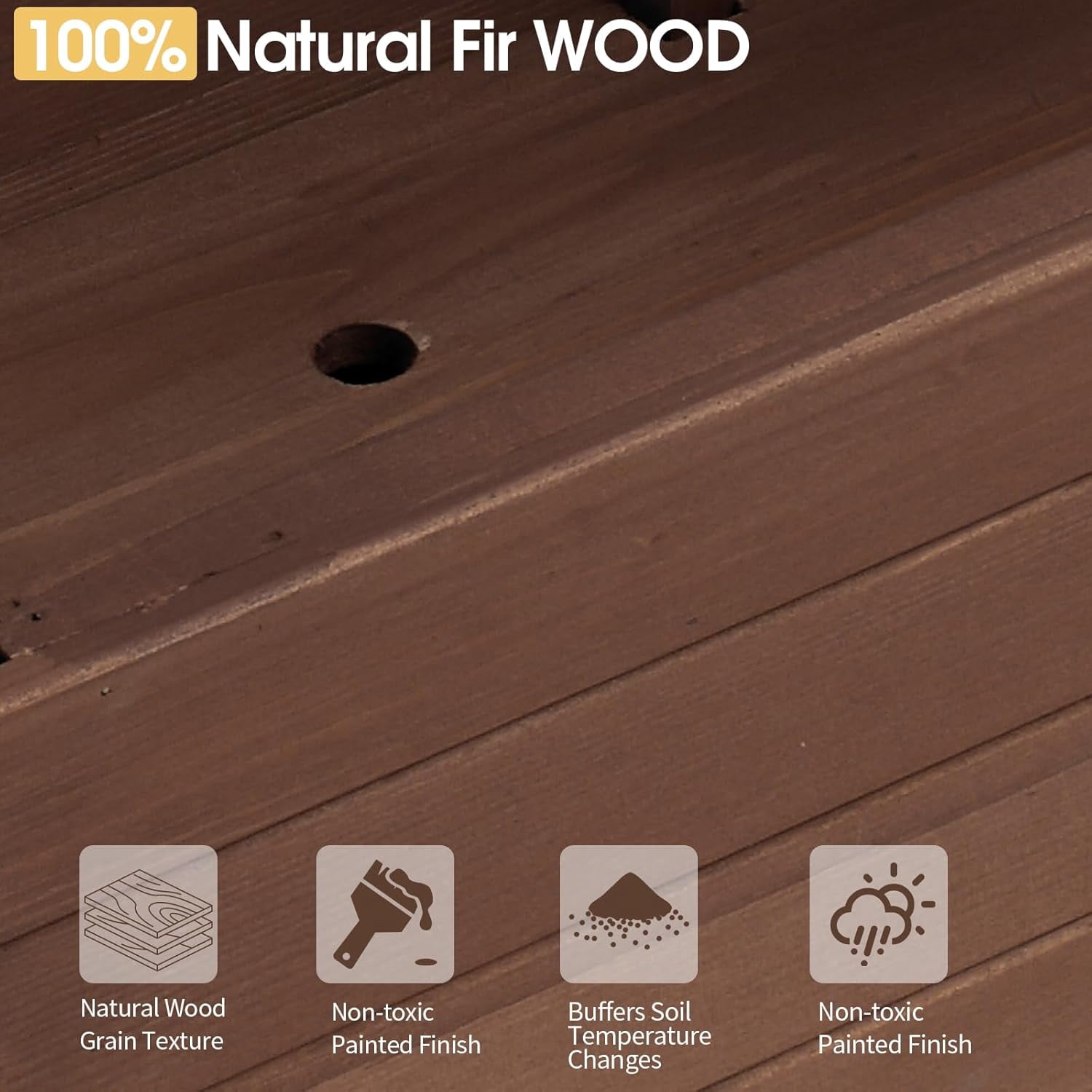 Raised Garden Bed with Trellis, Wood Planter Box with Hanging Roof, Side Trellis and Drainage Holes, Above Ground Elevated Garden Bed for Outdoor Climbing Plants Vegetables(Carbonized Color)