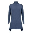 thumbnail image 4 of Comdrip Chandails à Col Roulé pour Femmes, Col Montant, Épaules Tombantes Asymétriques, Chandail à Manches Longues, Hauts pour Femmes, Mode Décontractée, Chandails à Enfiler, Chandails d'Automne pour Femmes 2025, Bleu Marine P, 4 of 5