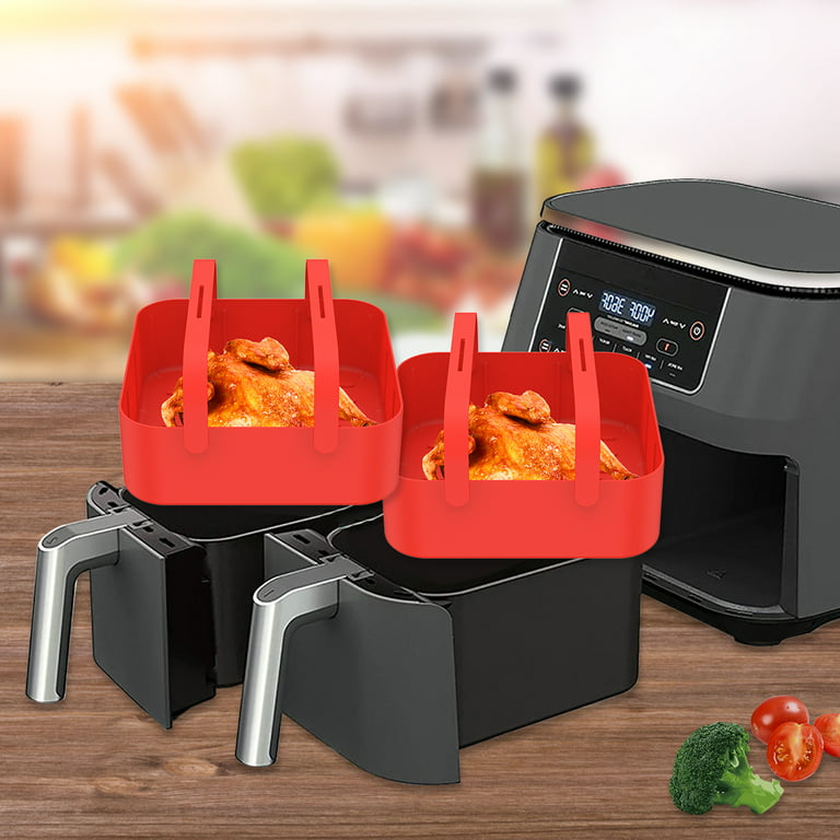 Mlfire 2PCS Square Air Fryer Silicone Pots with Handle Air Fryer