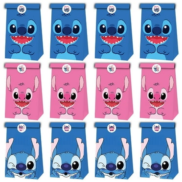 24 PCS Stitch Party Favor Candy Bags for Alice in Wonderland Themed Birthday Supplies Decor,Kids Birthday Game Party Kraft Paper Goodie Gift Bag Decorations
