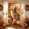 thumbnail image 2 of Fall Door Banner Cover,Autumn Harvest Animal Pattern Background for Front Door Patio Entryway 70.87x35.43 Inch, 2 of 6