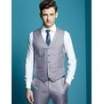 thumbnail image 4 of ETHAN 2 Piece Vest Suit for Men Casual Vest Light Gray Dress Pants for Business L, 4 of 5