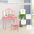 Infans Kids Vanity Table & Stool Princess Dressing Make Up Play Set for
