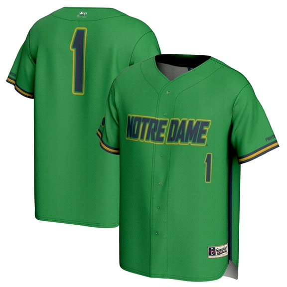 Youth GameDay Greats #1 Green Notre Dame Fighting Irish Lightweight Baseball Jersey