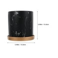 thumbnail image 2 of WHAMVOX Garden Pot Feet Marble Flower Pot Indoor Flowerpot Office 15X15CM Black, 2 of 8