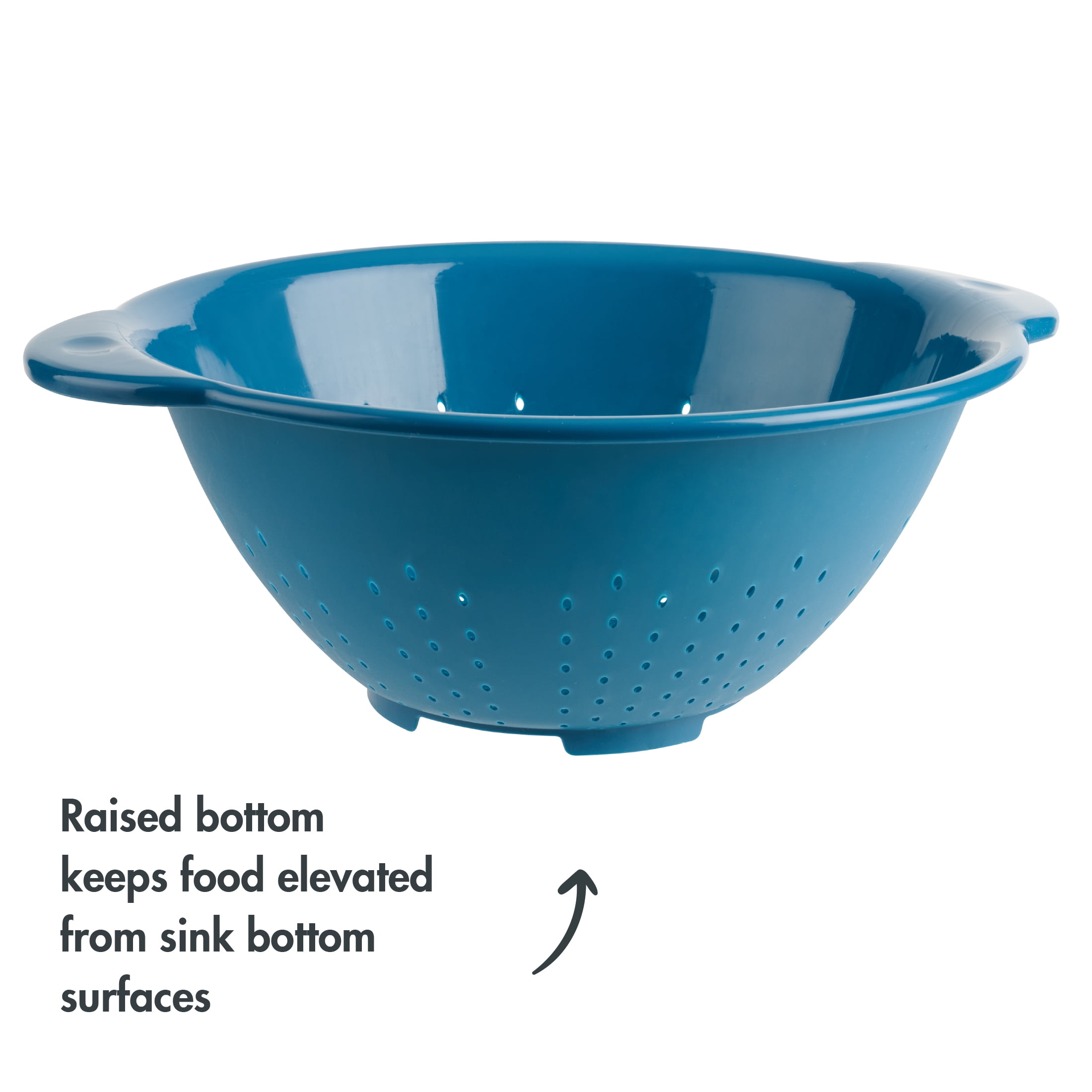 Mainstays 4-Quart Colander - Durable, Easy Grip Design For Everyday Kitchen Use, Blue