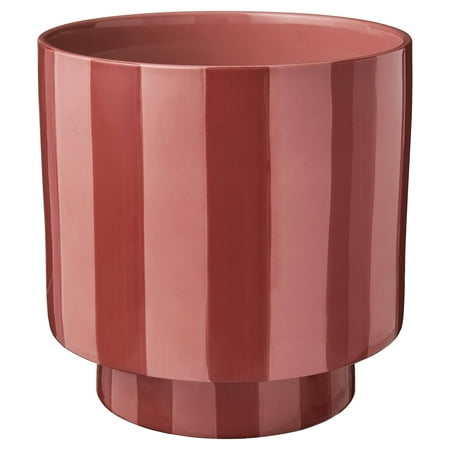Mainstays Lauren Round Ceramic Planter, Coral Peony and Bisque, 8.25″ x 8.25″ x 8″
