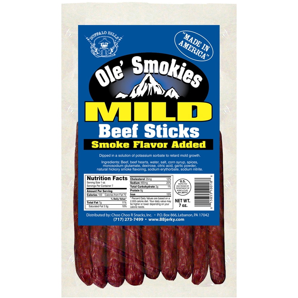 Buffalo Bills 7oz Mild Ole Smokies (Beef Sticks) – Four 7oz Packs