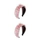 thumbnail image 3 of Jumpingount Diadema de franela con perlas, aros para el pelo elegantes a la moda, diadema de plástico multicolor para mujer, tocado para mujer y niña Rosado 2piezas Jumpingount CBP582345, 3 of 5