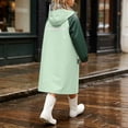 thumbnail image 4 of ATOGUTA Rain Jacket for Kids Lightweight Raincoat Waterproof with Hood Protective Poncho Jacket Pockets Green, 4 of 8