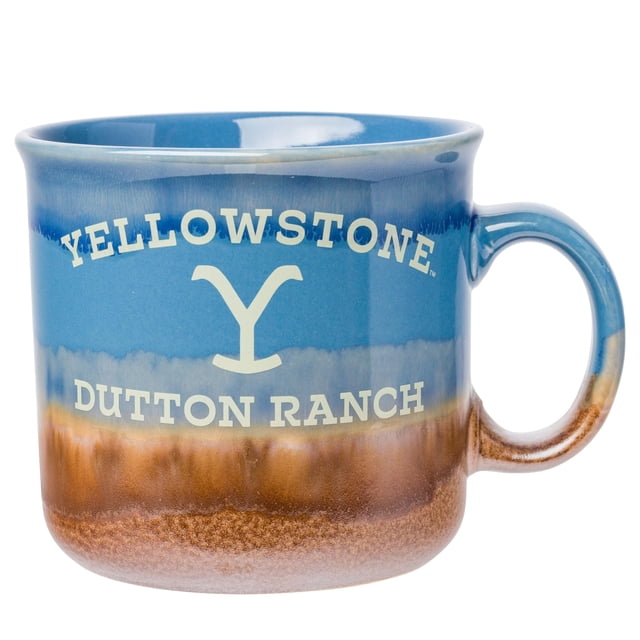 Silver Buffalo Yellowstone Dutton Ranch - Taza de cerámica para campista reactiva, 20 onzas