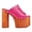 Hot Pink, variant on FSJ Women Open Round Toe Platform Clog Mules Studded Rivet Chunky Wooden Block High Heel Backless Summer Slide Sandals Size 8 Brown