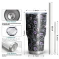 thumbnail image 6 of 30oz Skull Flower Halloween Pattern Tumblers Stainless Steel Tumbler with Lid and Straw,Vacuum Insulated Double Wall Travel Tumbler Cups Mug with Cleaning Brush for Coffee,Tea, 6 of 7