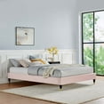 thumbnail image 2 of Platform Bed Frame, Full Size, Velvet, Pink, Modern Contemporary Urban Design, Bedroom Master Guest Suite, 2 of 7