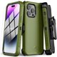 thumbnail image 1 of Funda Case MYBAT Maverick clip para iPhone 14 PRO - Verde con mica, 1 of 8
