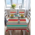 thumbnail image 3 of Green Red Striped Rectangle Tablecloth, Farmhouse Colorful Stripes Waterproof & StainResistant Tablecloth, Washable Oil-proof Table Cover for Dining/Party/Wedding/Camping/Buffet 52x70 In, 3 of 9