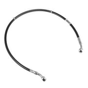 23.62" Length 10mm ID Motorcycle Hydraulic Brake Line Oil Hose Pipe Stainless Steel Braided Cable for ATV Black