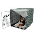 thumbnail image 2 of Modern Dog Crate Cover, Geometric Pattern with Twisted Tangled 3D Style Lines Curves and Waves, Easy to Use Pet Kennel Cover for Dogs, 35" x 23" x 27", Grey Marigold Pale Blue, by Ambesonne, 2 of 6