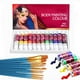 thumbnail image 1 of Kit de pintura facial, tubos de pintura profesional de 12 colores, pintura corporal no tóxica e hipoalergénica para Halloween, rico en pigmentos (ideal para adultos), 1 of 7